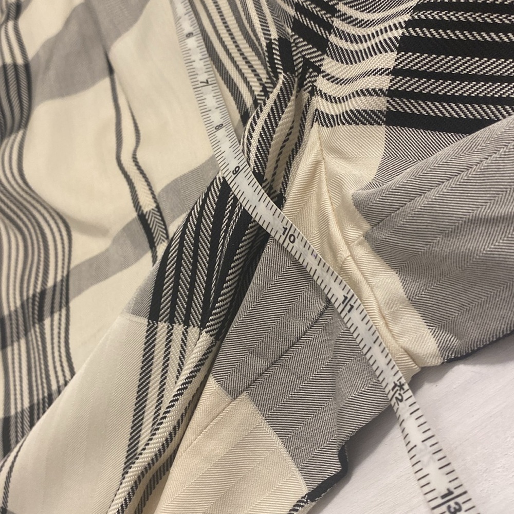 THEORY Women's Black/Ivory Plaid Fluid Wide Leg Pull on Pant Like New Condition - Picture 11 of 14